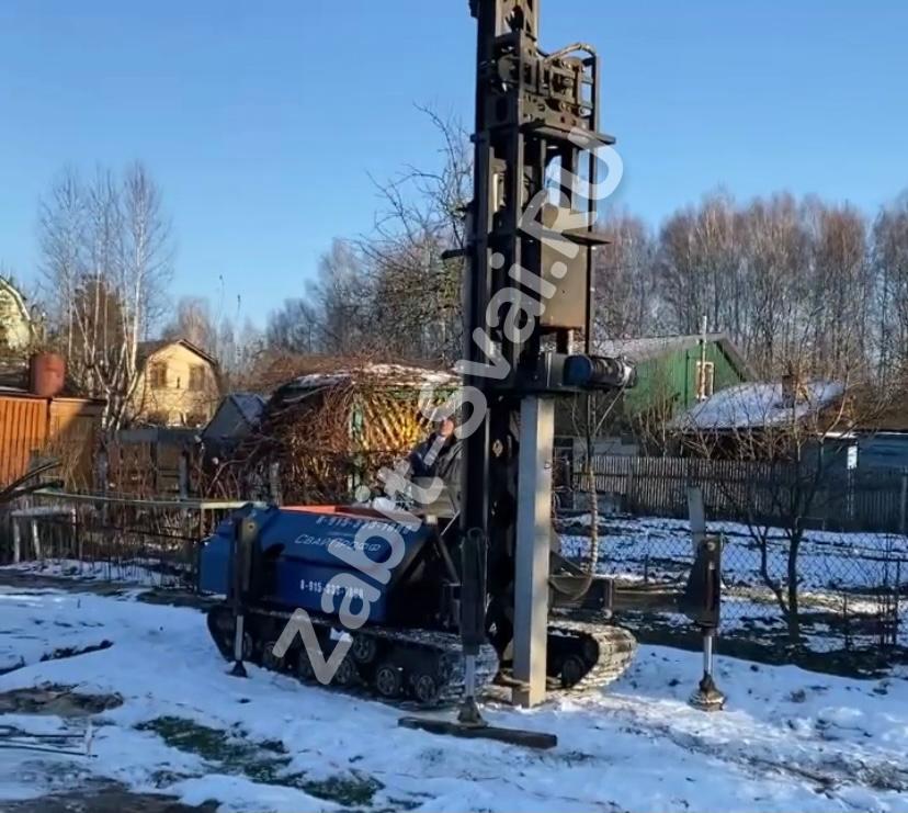 Забивка свай под каркасный дом в Орехово Зуево 2 - Забивка свай под каркасный дом в декабре г.Орехово-Зуево