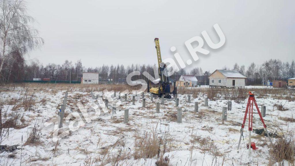 Установка свай для сруба под ключ г. Куровское 7 1024x576 - Установка свай для сруба под ключ г. Куровское
