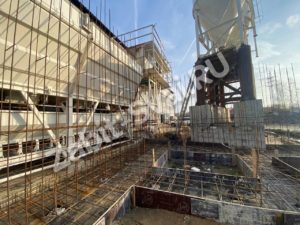 Монолит опорная стена 120м3 под ключ для РБУ узла