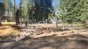 Монтаж жб свай для 2-х Эт дома из газобетона г. Владимир