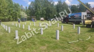 Монтаж жб свай для дома из бревна под ключ г. Ногинск